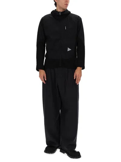 And Wander Black Polyester Sweatshirt In Black