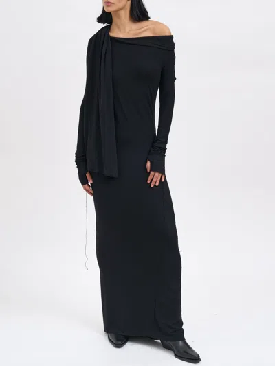 Andrea Ya'aqov Long Modal Dress In Black