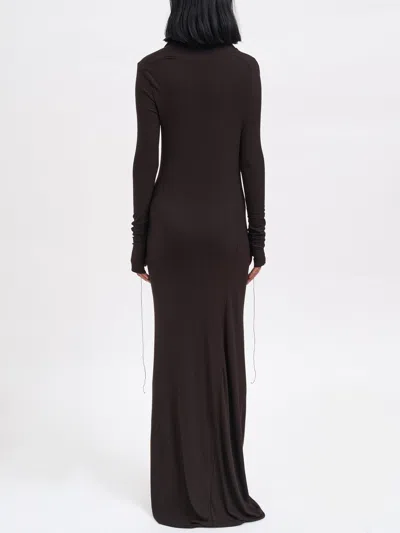 Andrea Ya'aqov Long Modal Dress In Brown
