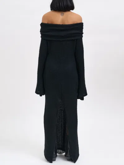 Andrea Ya'aqov Long Wool Dress In Black