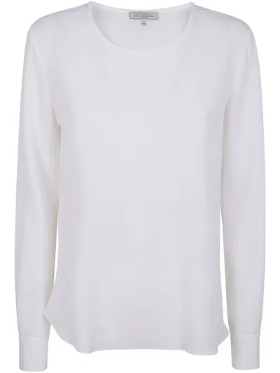 Antonelli Crew-neck Silk T-shirt In White