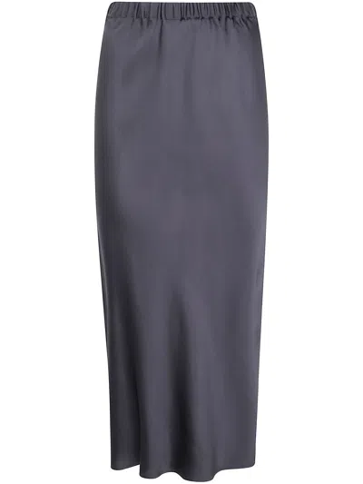 Antonelli Satin Midi Skirt In Gray