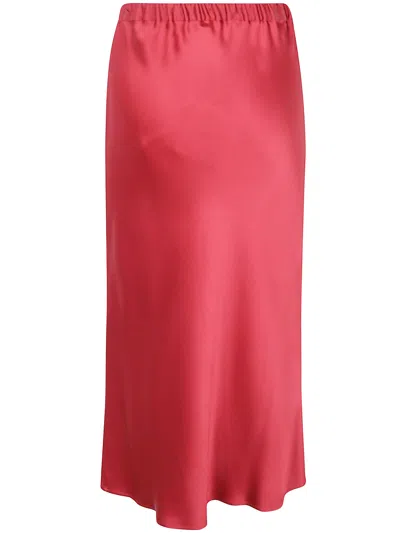 Antonelli Satin Midi Skirt In Red