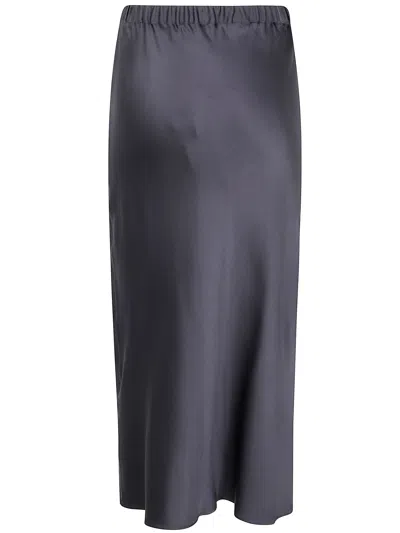 Antonelli Satin Midi Skirt In Gray
