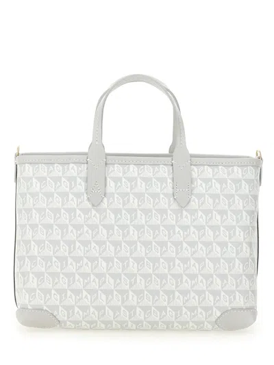 Anya Hindmarch Printed Canvas Xs I Am A Plastic Bag Handbag In White