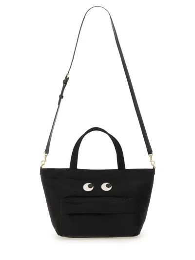 Anya Hindmarch Women Black Nylon Mini Eyes Handbag