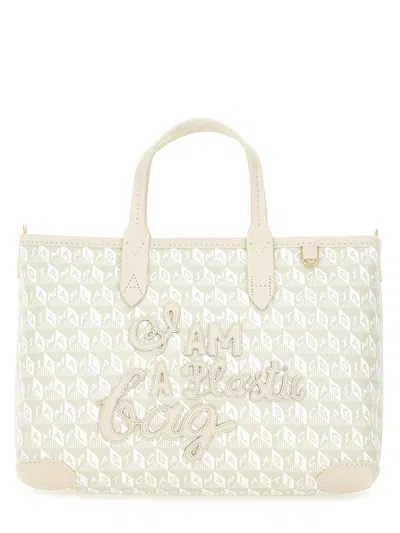 Anya Hindmarch Xs Tote Bag With I Am A Plastic Bag Pattern In Neutral
