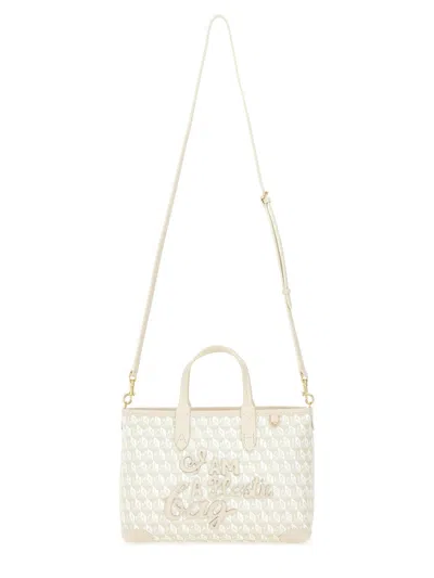 Anya Hindmarch Xs Tote Bag With I Am A Plastic Bag Pattern In Neutral