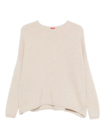 Apuntob Round Neck Dropped Shoulders Relaxed Fit Sweater In Neutral