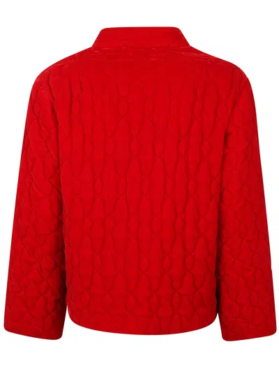 Aspesi Quilted Buttoned Jacket In Red