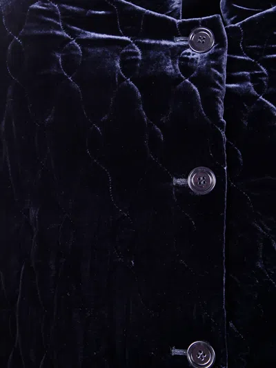 Aspesi Quilted Buttoned Jacket In Blue