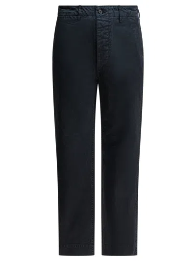 Auralee Tailored Trousers With Pockets And Loops In Blue