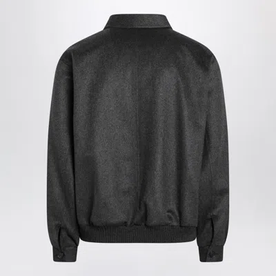 Auralee Grey Cashmere Zip Jacket In Black