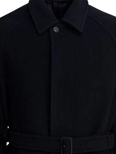 Auralee Long Wool Coat In Black