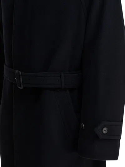 Auralee Long Wool Coat In Black