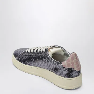 Autry Sneaker Dallas Sparkling In Grey Sequins In Gray