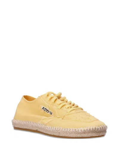 Autry Espadrillas Low Canvas Sneakers In Yellow