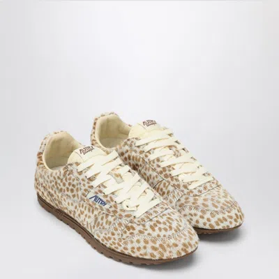 Autry Windspin Sneakers In Animalier Pony Skin In White
