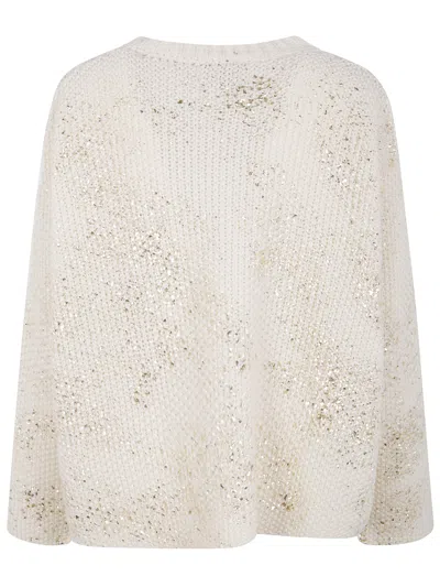 Avant Toi Sequin-embellished Sweater In White