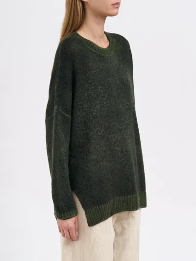 Avant Toi Crew Neck Cashmere And Silk Sweater In Green