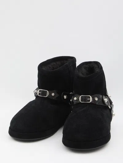 Balenciaga Black Alaska Soft Ankle Boots In Black