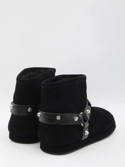 Balenciaga Black Alaska Soft Ankle Boots In Black