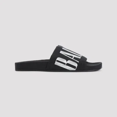 Balenciaga Slide Sandals With Flat Sole And Open Toe In Black