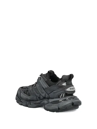 Balenciaga Black Mesh And Rubber Track Sneakers In Black