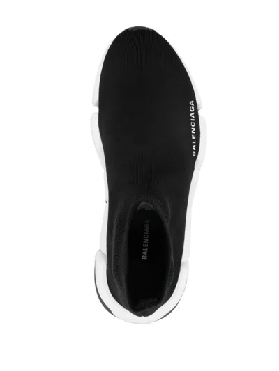 Balenciaga Black Stretch Fabric Speed 2.0 Sneakers In Black