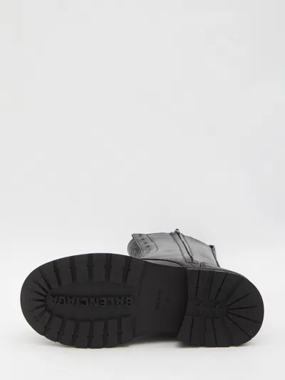 Balenciaga Black Truck Leather Boots In Black