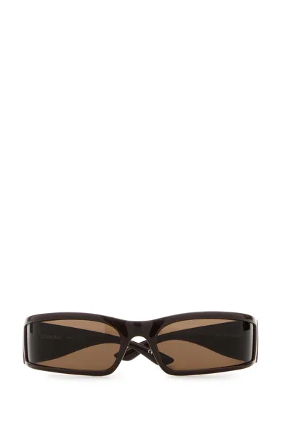 Balenciaga Brown Acetate Sunglasses In Black