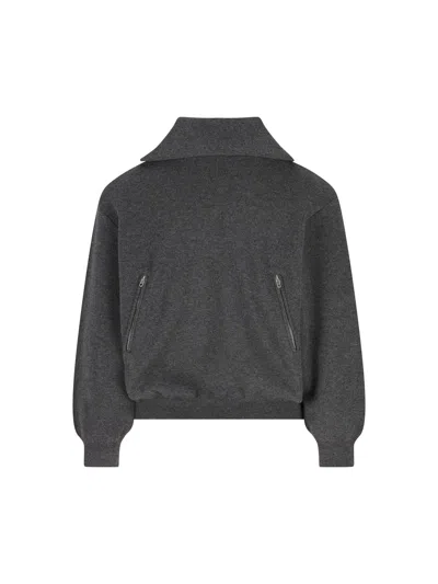 Balenciaga Back-to-front Wool Turtleneck Sweater In Anthracite In Black
