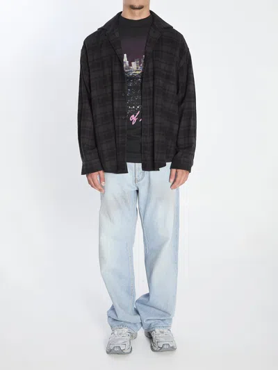 Balenciaga Layered Construction Shirt Featuring Patch Pocket In Black