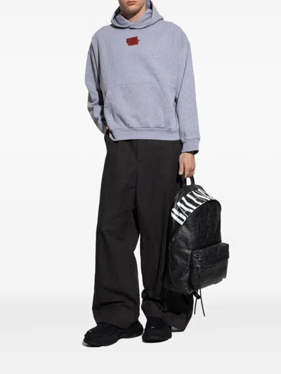 Balenciaga Light Grey Cotton Sweatshirt With Print In Gray