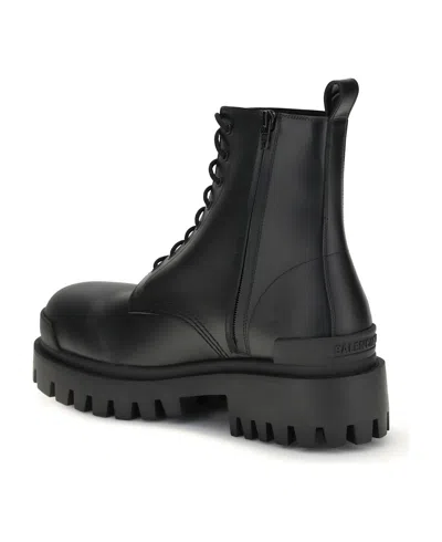 Balenciaga Leather Boots With Maxi Rubber Sole In Black