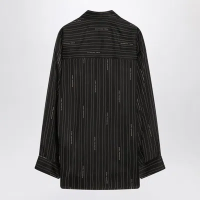 Balenciaga Pinstriped Black Button-down Shirt In Black