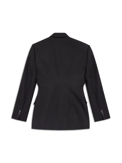 Balenciaga Wool Double-breasted Blazer In Black