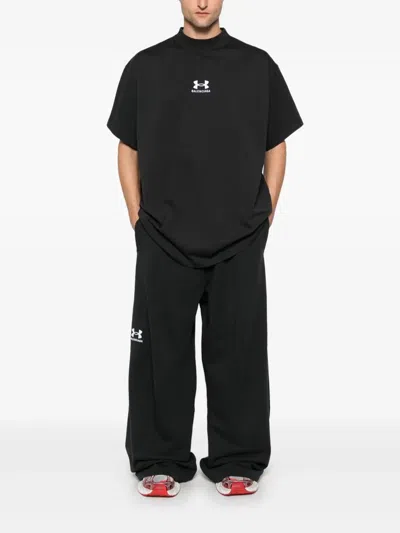 Balenciaga X Under Armour Logo-embroidered T-shirt In Black