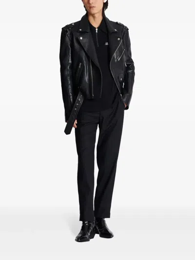 Balmain Short-sleeved Polo Shirt With Embroidery In Black