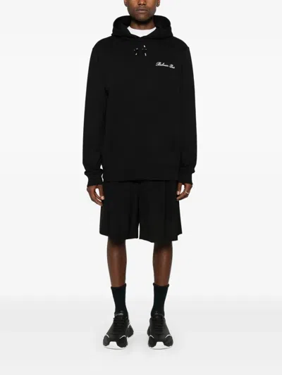 Balmain Signature Hooded Sweatshirt In Black