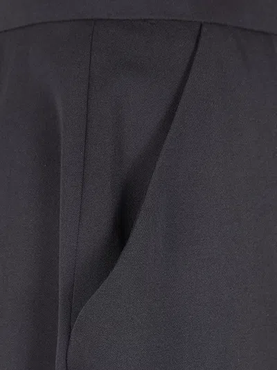 Balmain High Waist Grain De Poudre Trousers In Blue