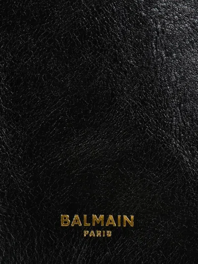 Balmain Shuffle Medium Belt Shoulder Bag In Calfskin In Black