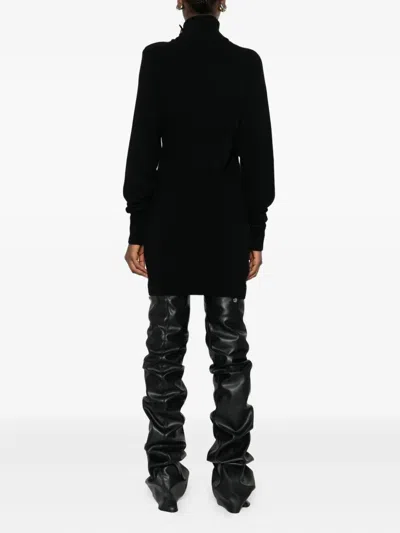 Balmain Cashmere And Wool Mini Dress In Black