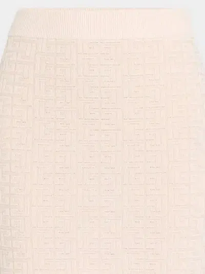 Balmain Short Glossy Knit Skirt In Neutral