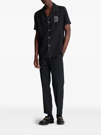Balmain Varsity Style Shirt Featuring Contrast Piping In Black