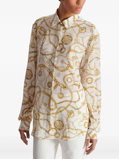 Balmain Printed Chains Long-sleeved Shirt
