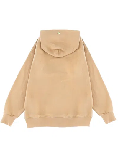 Barrow Beige Cotton Sweatshirt In Nude
