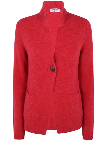 Base Alpaca Blend Knit Jacket In Red