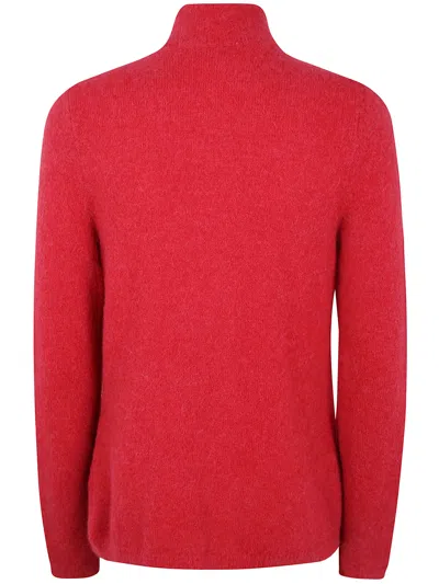 Base Alpaca Blend Knit Jacket In Red