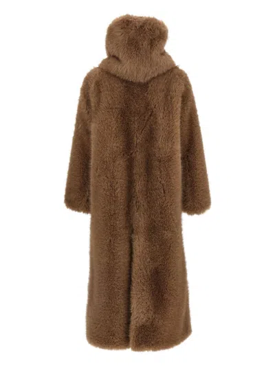 Bb Couture Biscuit Ecofur Coat In Brown